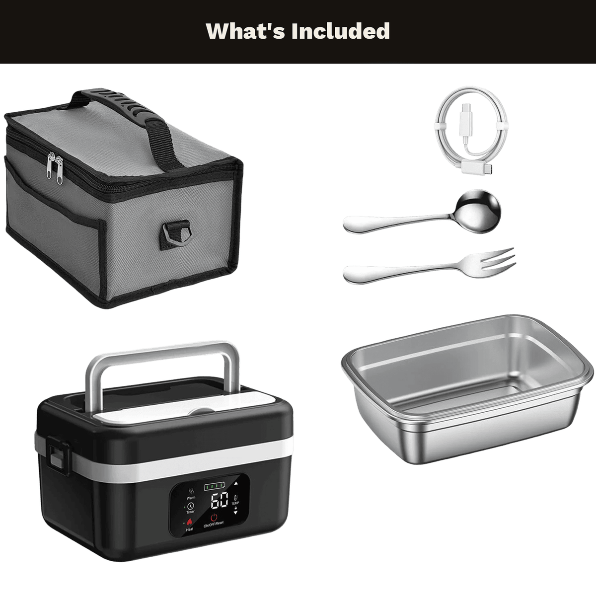 SnapFix™ Battery-Powered Heating Lunch Box