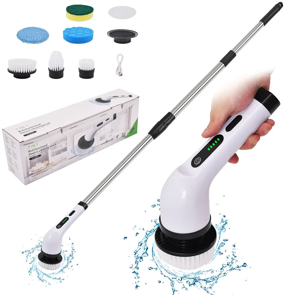 A Color Cordless Electric Spin Scrubber Multipurpose Cleaning Brush